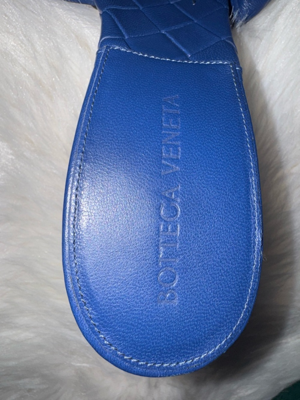 🆕 Bottega Veneta Navy Blue Woven Intrecciato Lido Slide Heeled Sandals - 38C - Picture 7 of 14